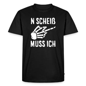 N merde je dois – majeur - T-shirt Premium bio Homme - noir - Devant - Nico (187cm)