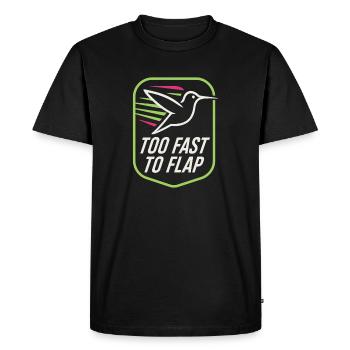 Funny Hummingbird Mem Tiny Bird Big Energy - Men's Premium Organic T-Shirt - black - Front - Nico (187cm)