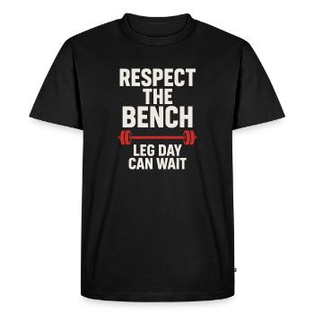 Drôle de développé couché Meme Spot Me Bro Powerlifting - T-shirt Premium bio Homme - noir - Devant - Nico (187cm)