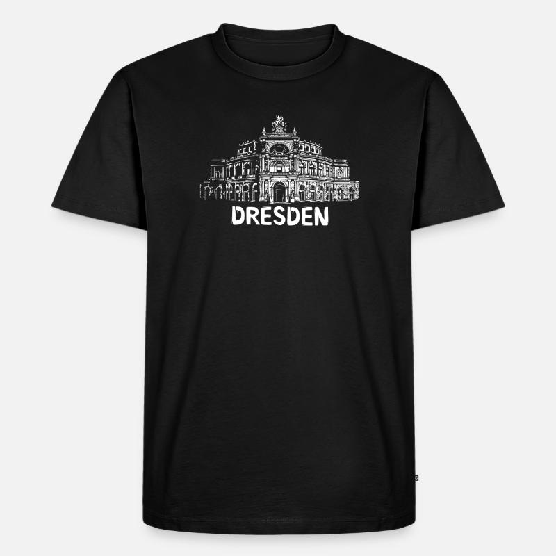 Dresden Semperoper Illustration - Männer Premium Bio T-Shirt - Schwarz
