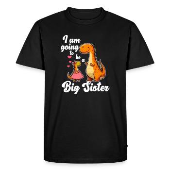 Devenir GrandeSoeur Dino - T-shirt Premium bio Homme - noir - Devant - Nico (187cm)