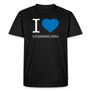 I love Hämeenlinna - Men's Premium Organic T-Shirt - black - Front - Nico (187cm)