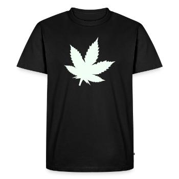 Cannabis Leaf Silhouette Mint - Men's Premium Organic T-Shirt - black - Front - Nico (187cm)