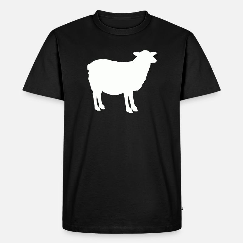 Schaf Silhouette - Männer Premium Bio T-Shirt - Schwarz