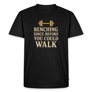 Drôle de développé couché Meme Spot Me Bro Powerlifting - T-shirt Premium bio Homme - noir - Devant - Nico (187cm)