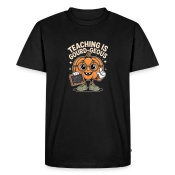 Autumn Teacher Saying Teaching Is Gourd Geous - Men's Premium Organic T-Shirt - black - Front - Nico (187cm)