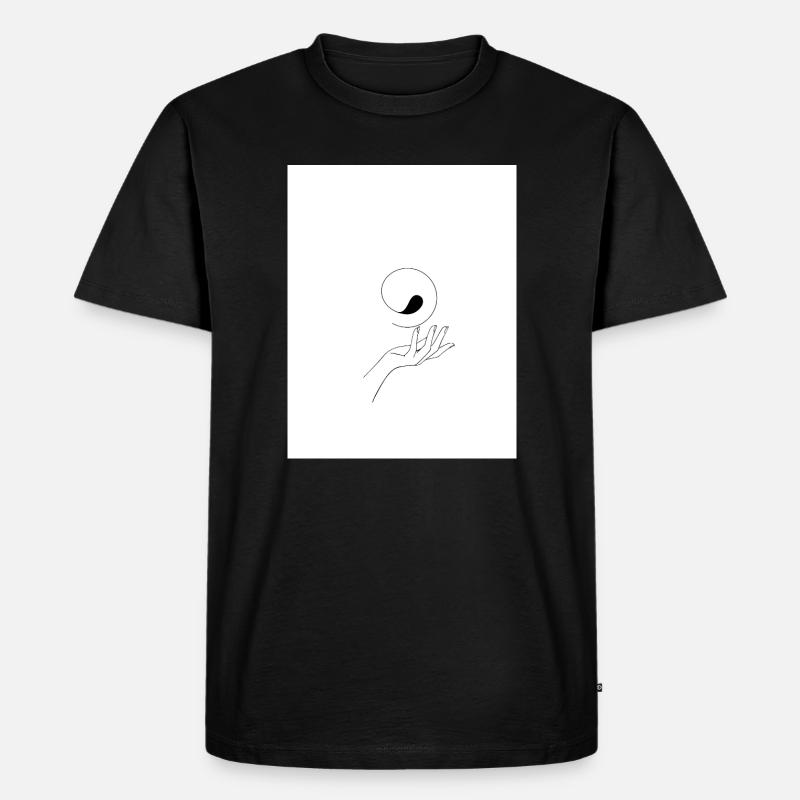 Yin yang Hand - Männer Premium Bio T-Shirt - Schwarz