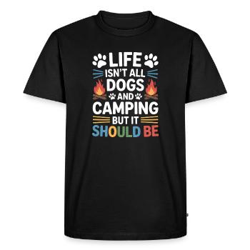 Camping Dire Chiens Drôle Camping Cadeau - T-shirt Premium bio Homme - noir - Devant - Nico (187cm)