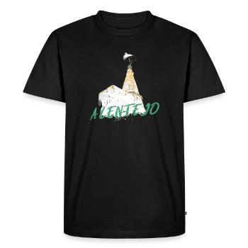 cheminée avec cigogne typique de l'Alentejo - T-shirt Premium bio Homme - noir - Devant - Nico (187cm)