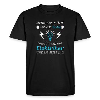Électricien Maître électronicien Électricien - T-shirt Premium bio Homme - noir - Devant - Nico (187cm)