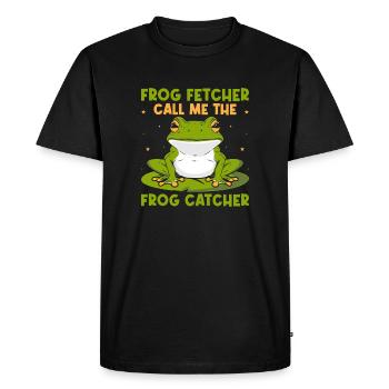 Frog Catcher Frog Fetcher Call Me Frog - Men's Premium Organic T-Shirt - black - Front - Nico (187cm)