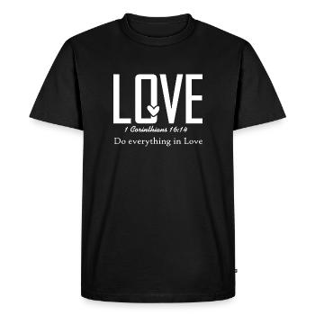 Faites tout dans l’amour – Cross Design - T-shirt Premium bio Homme - noir - Devant - Nico (187cm)