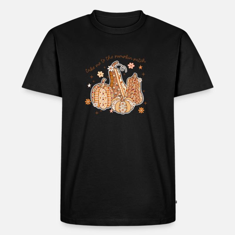 Patchwork Pumpkin Patch - Men's Premium Organic T-Shirt - black