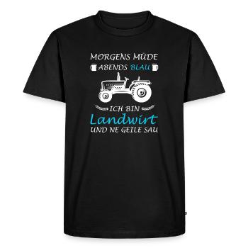 Farmer Agriculture Tractor Tractor Driver - Men's Premium Organic T-Shirt - black - Front - Nico (187cm)
