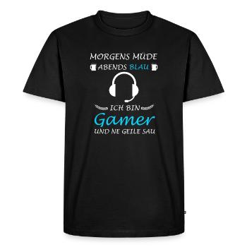 Gamer Nerd Console Gamer Gamer Gaming - T-shirt Premium bio Homme - noir - Devant - Nico (187cm)