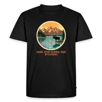 Chemise du parc national de Grand Teton, Wyoming, États-Unis - T-shirt Premium bio Homme - noir - Devant - Nico (187cm)