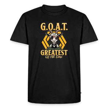 Drôle d’animal de la ferme chèvre - T-shirt Premium bio Homme - noir - Devant - Nico (187cm)