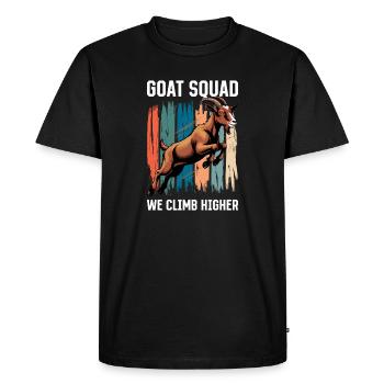 Drôle d’animal de la ferme chèvre - T-shirt Premium bio Homme - noir - Devant - Nico (187cm)