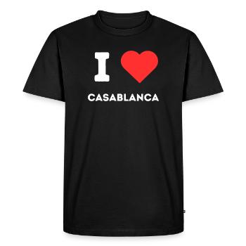 I love Casablanca Design - Men's Premium Organic T-Shirt - black - Front - Nico (187cm)
