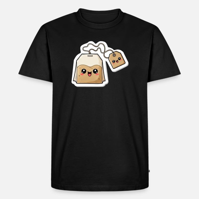 Kawaii Teebeutel Charme - Männer Premium Bio T-Shirt - Schwarz