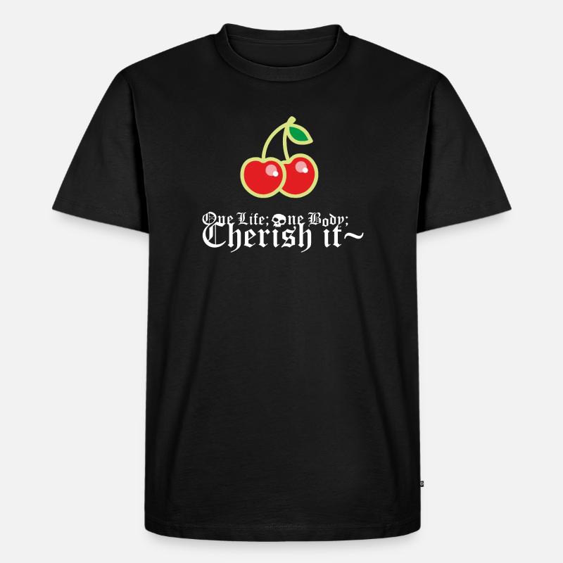 Cherry - Männer Premium Bio T-Shirt - Schwarz