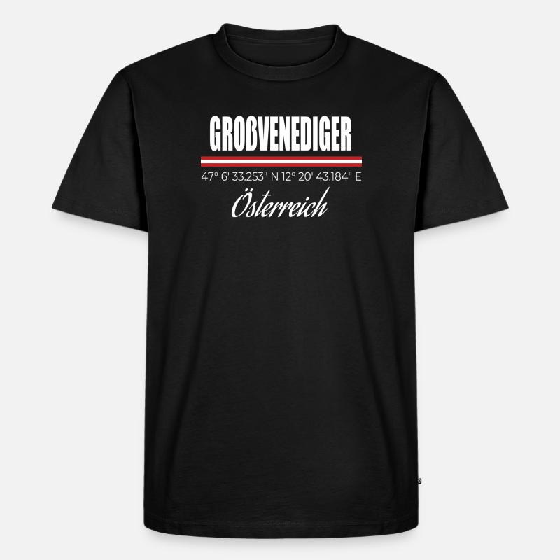 Großvenediger - Männer Premium Bio T-Shirt - Schwarz