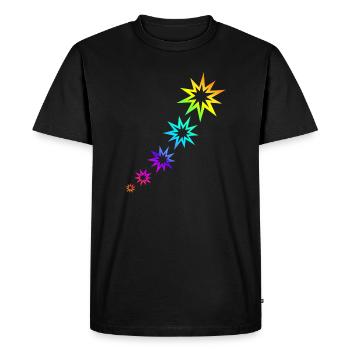 Colorful Stars - Men's Premium Organic T-Shirt - black - Front - Nico (187cm)