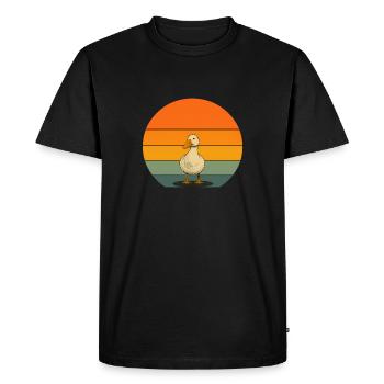 Canard Rétro Vintage soleil Ferme Amoureux des animaux - T-shirt Premium bio Homme - noir - Devant - Nico (187cm)