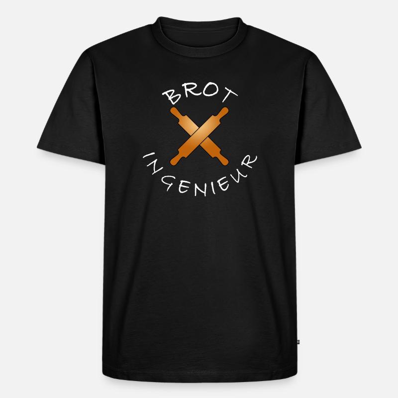 BROTINGENIEUR Bäcker Statement - Männer Premium Bio T-Shirt - Schwarz