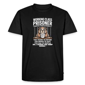 Lundi Trapped Work Drôle Tenue De Travail - T-shirt Premium bio Homme - noir - Devant - Nico (187cm)