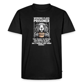 Lundi Trapped Work Drôle Tenue De Travail - T-shirt Premium bio Homme - noir - Devant - Nico (187cm)