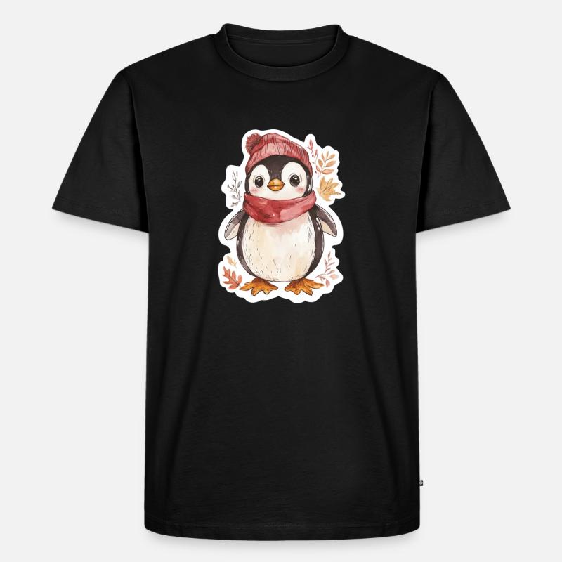 Pinguin - Männer Premium Bio T-Shirt - Schwarz