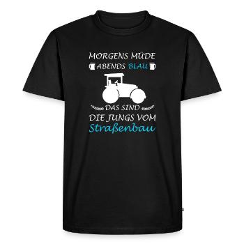 Road Construction Road Builder Construction Workers - Men's Premium Organic T-Shirt - black - Front - Nico (187cm)