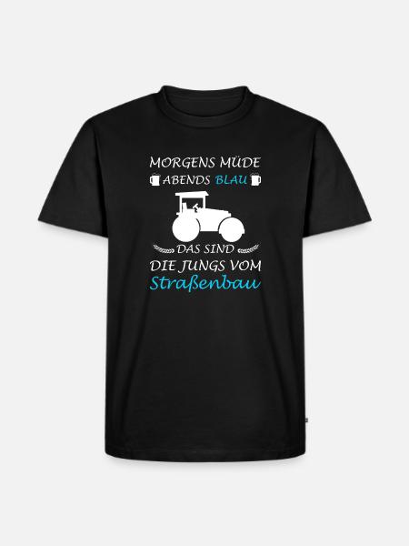Straßenbau Straßenbauer Bauarbeiter - Männer Premium Bio T-Shirt - Schwarz