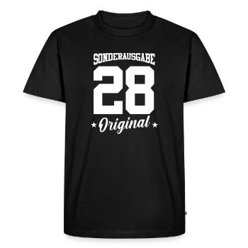28 Birthday - Men's Premium Organic T-Shirt - black - Front - Nico (187cm)