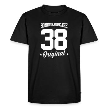 38 Birthday - Men's Premium Organic T-Shirt - black - Front - Nico (187cm)