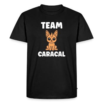 Logo Caracal Équipe Cartoon - T-shirt Premium bio Homme - noir - Devant - Nico (187cm)