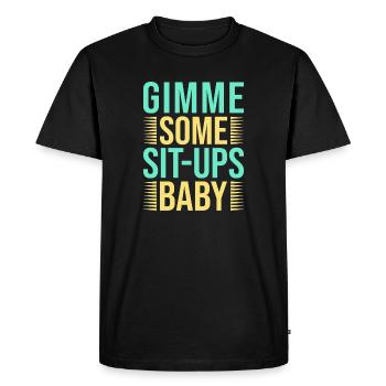 Fanatiques de fitness Quelques abdominaux Bébé Gymnastique suédoise - T-shirt Premium bio Homme - noir - Devant - Nico (187cm)