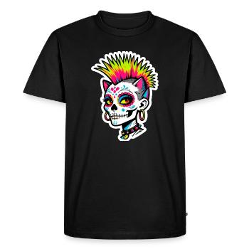 Crâne Néon Punk - T-shirt Premium bio Homme - noir - Devant - Nico (187cm)