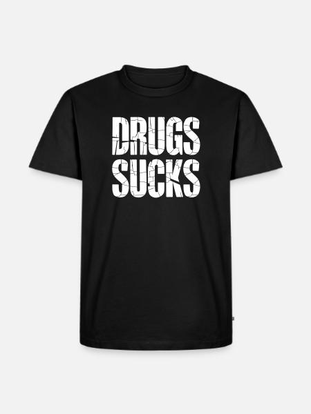 Großschrift AntiDrogen Slogan - Männer Premium Bio T-Shirt - Schwarz