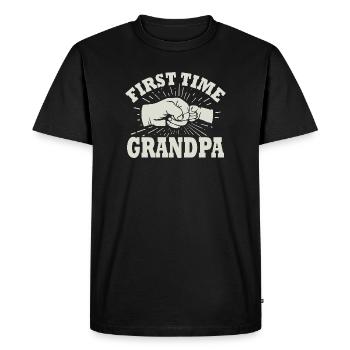 Papy en devenir pour la première fois - T-shirt Premium bio Homme - noir - Devant - Nico (187cm)
