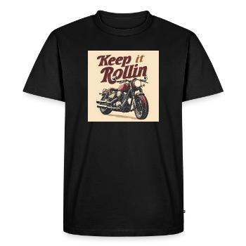 Keep it Rollin' – Minimalist Typography - Men's Premium Organic T-Shirt - black - Front - Nico (187cm)