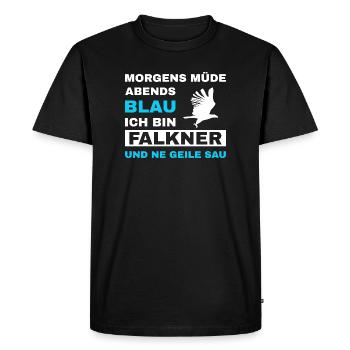 Fauconnerie Fauconnier Fauconnier Fauconnier Fauconnier Oiseau de proie - T-shirt Premium bio Homme - noir - Devant - Nico (187cm)