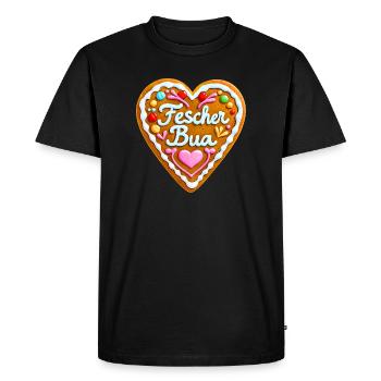 Lebkuchenherz Fescher Bua Bayern Tracht Rummel - Men's Premium Organic T-Shirt - black - Front - Nico (187cm)