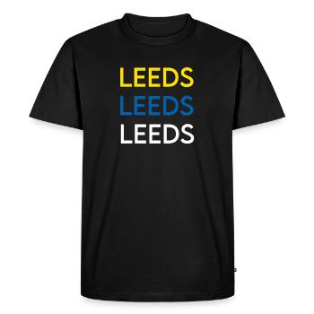 Leeds City Identity Trio - Men's Premium Organic T-Shirt - black - Front - Nico (187cm)