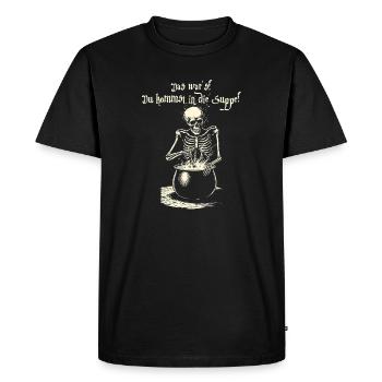 Voilà! Vous entrez dans la soupe - Squelette - T-shirt Premium bio Homme - noir - Devant - Nico (187cm)