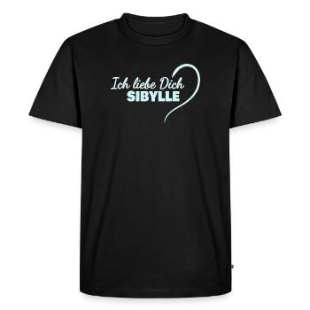 LoveYou, Sibylle - T-shirt Premium bio Homme - noir - Devant - Nico (187cm)
