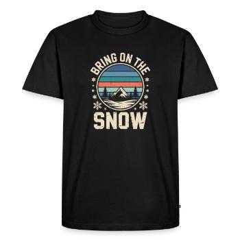 Apportez la neige rétro montagne flocons de neige d’hiver - T-shirt Premium bio Homme - noir - Devant - Nico (187cm)