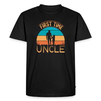 First time uncle - Men's Premium Organic T-Shirt - black - Front - Nico (187cm)