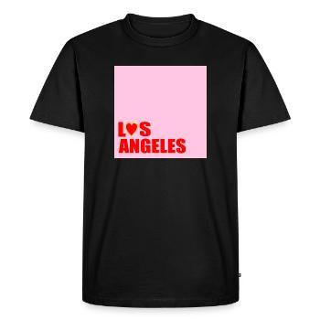 CŒUR LOS ANGELES ÉTATS-UNIS - T-shirt Premium bio Homme - noir - Devant - Nico (187cm)